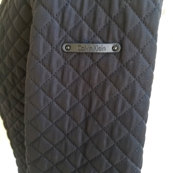 Calvin Klein Black Quilted Coat, Jacket Size Sm - Picture 9 of 16